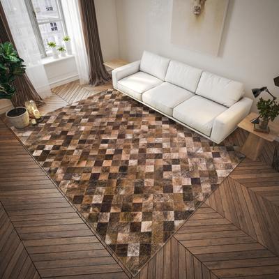 Addison Rugs Laredo Diamond Faux Hide Patchwork Area Rug.