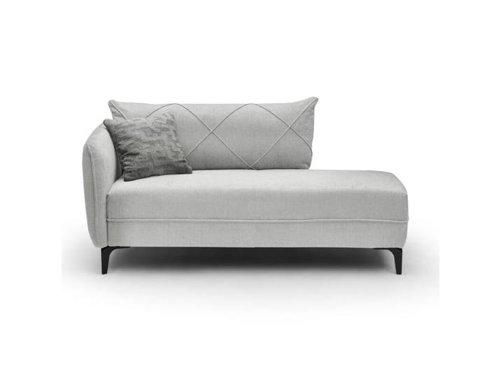 Trendstore Jerina Recamiere in Chenillebezug - Chenille hellgrau - Ausführung links Einzel-Recamiere, ideal für Wohnzimmer, Jugendzimmer oder Gästezimmer, pflegeleichter Bezug aus Chenille, Modernes Design Modern