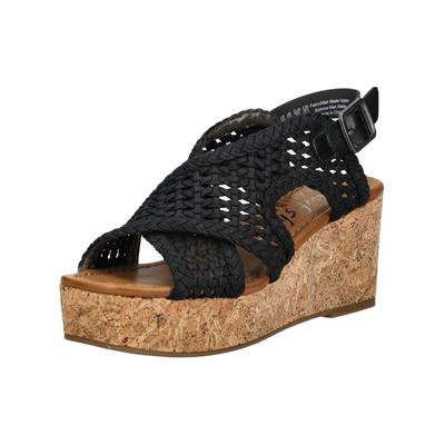 Keilsandalette BLOWFISH "Blowfish Sandalen Lederimitat", Damen, Gr. 40, schwarz, Lederimitat, Schuhe
