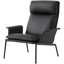 &Tradition Muno LN17 High Back Lounge Chair, schwarz / noble aniline leder schwarz