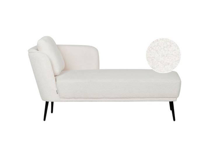 Chaise longue côté gauche ARTHEZE Bouclé Blanc cassé