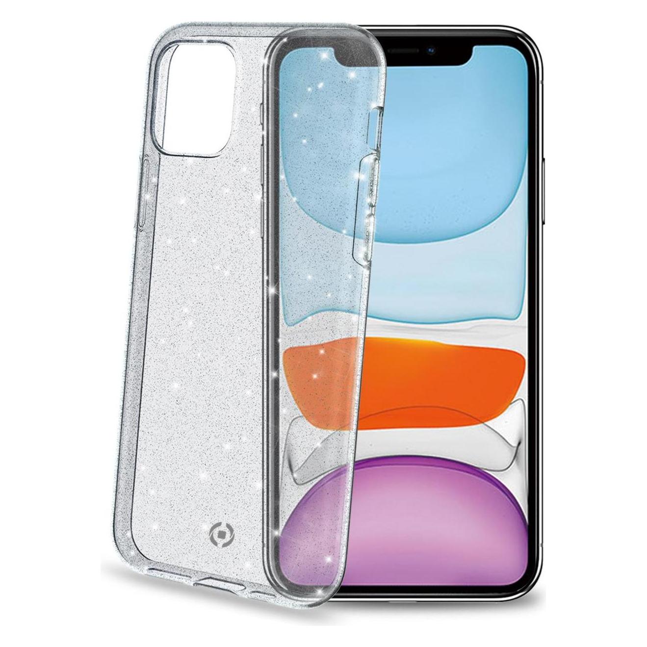 Celly Sparkle Handyhülle 15,5 cm (6,1') Cover Transparent, Weiss (Apple iPhone 11) (SPARKLE1001WH)