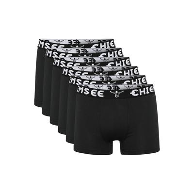 Retro Boxer CHIEMSEE, Herren, Gr. L (52/54), schwarz, schwarz, 95% Baumwolle, 5% Elasthan, unifarben, körpernah, Unterhosen, im vorteilhaften 6er Pack