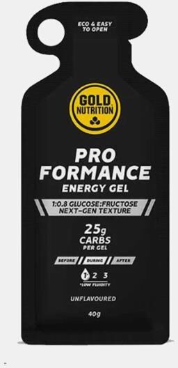 GOLD NUTRITION PRO FORMANCE ENERGY GEL UNFLAVOURED 40g
