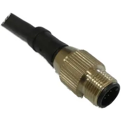 RS PRO M12 Connector Male Straight, 12W, 2m, Elektronikkabel + Stecker, Schwarz