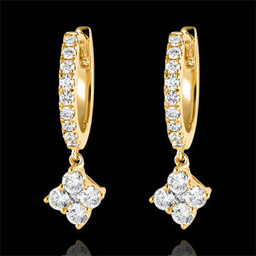 Edenly Creolen halb ausgefasstes PavÃ© Frische - Dina - 9 Karat Gelbgold und Di