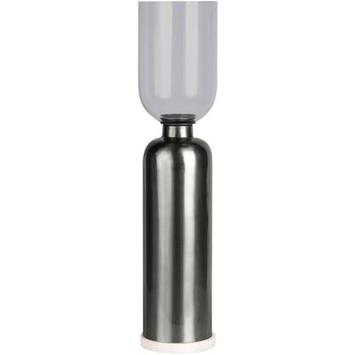 Kerzenhalter KAYOOM "Bodenkerzenhalter Shyam 225", schwarz, B:16cm, Marmor, Metall, Kerzenhalter, Kerzenhalter, Bodenkerzenhalter aus Metall, Marmor-Sockel, Windlicht aus Glas
