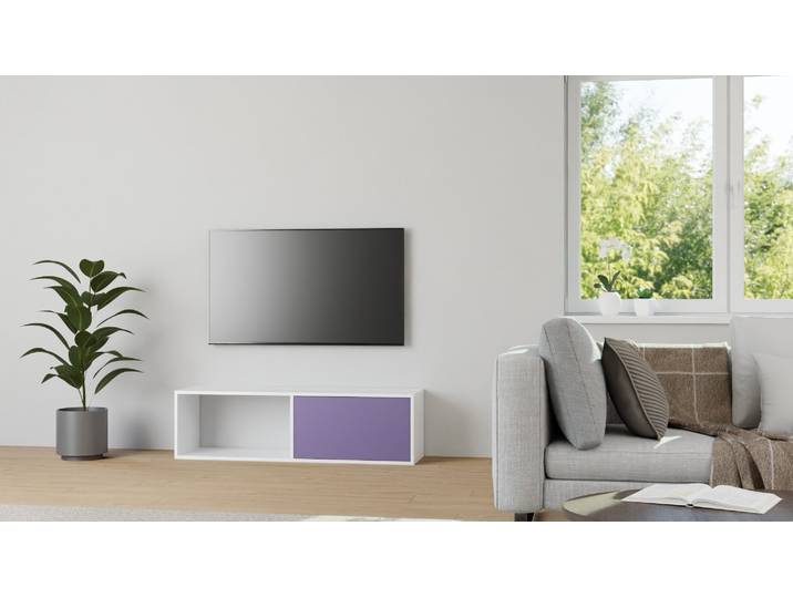 Niedriges Schallplattensideboard MDF Lackiert Perl­violett