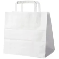 Papiertragetasche weiß 26+17 x 25 cm – 250 Stück