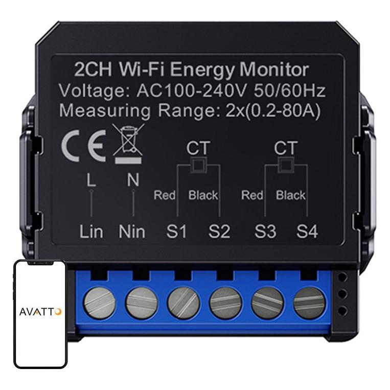 Avatto WiFi WPM16-2 smart bi-directional energy meter (WPM16-2)