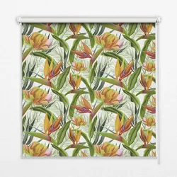 INNENROLLO - Fensterrollo - Rollo - 100x140 cm - Exotische Pflanzen