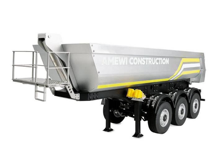 Amewi RC-Truck Amewi Dreiachs-Sattelauflieger mit Kippmulde aus Metall 1/14 silber