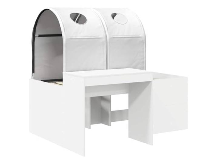 KTHLBRH Bett mit 3 Teilen Eiche und Weiß Minimalistisches Design, klare Linien, elegant, vielseitig für Zimmer