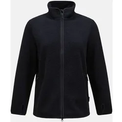 PEAK PERFORMANCE Damen Sweatshirt W Pile Zip Jacket-BLACK, Größe L in Schwarz Schwarz