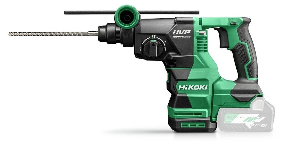 HiKOKI DH3628DA W2Z SDS Plus Boormachine met borstelloze motor, Zwart/Groen, 3,2 Joule