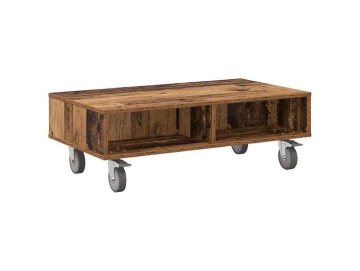 HKLGBVCR Beistelltisch mit Rollen, Antikholz, 90 x 50 x 30 cm