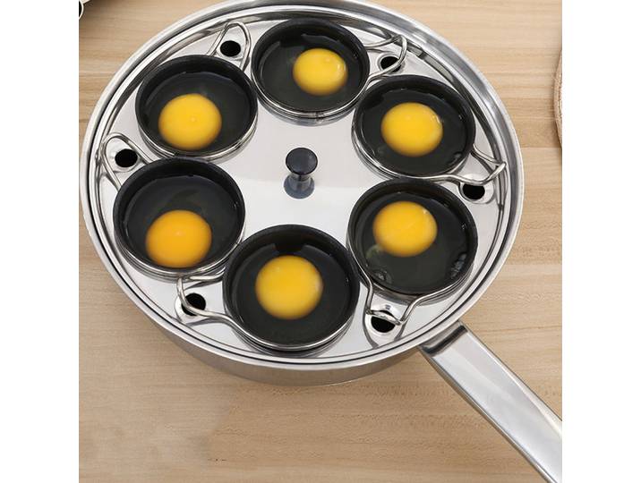 Poêle à œufs en acier inoxydable, cuiseur à vapeur universel, table de cuisson à Induction, poêle à vapeur pour le petit déjeuner, œuf cuit à la vapeur
