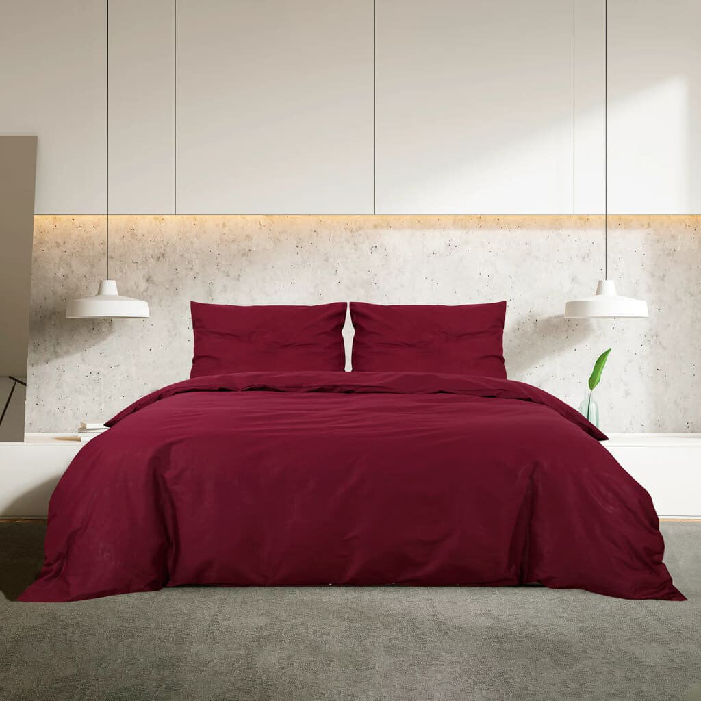 Symple Stuff Black Egyptian Quality Cotton Traditional Duvet Cover Set Red 220 x 240 cm + 65 x 65 cm