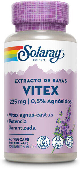 Solaray Vitex Sauzgatillo 60 Cápsulas Vegetales
