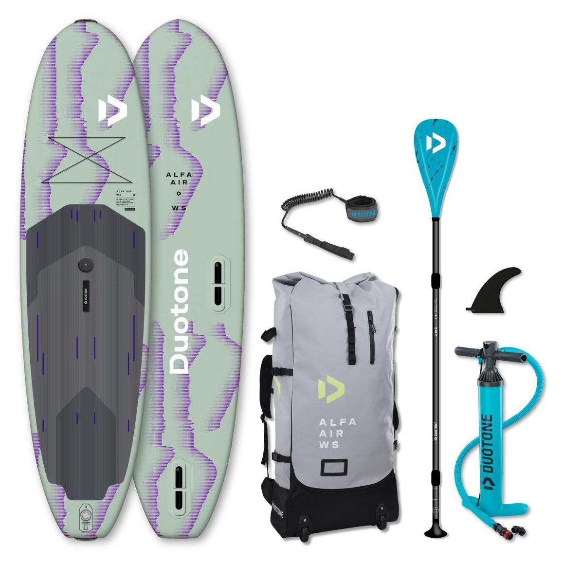 DUOTONE ALFA WS AIR 11'0 iSUP Windsurf SUP Board Set Familie 11,2kg 2in1 Kombi