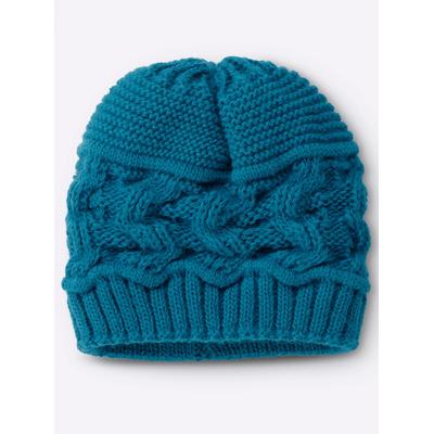 Strickmütze CASUAL LOOKS, Damen, blau (petrol), Kunstfaser, Mützen Strickmütze