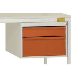 Manuflex LD4702.2001 ESD ESD-Gehäuse-Unterbau, Nutzhöhe 300 mm mit 2 Schubfächern