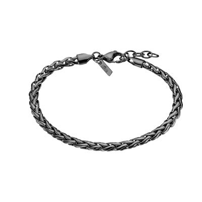 Armband LOTUS "Temptation Game", silber (schwarz), Armbänder, Herren, 21,5cm, Edelstahl, Armband