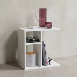 KADIMA DESIGN Beistelltisch ITTER Holz: Ablagefächer, 50x50x30 cm, kratzfest & wasserabweisend