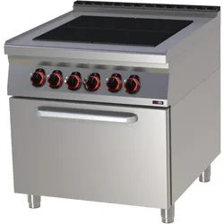 A&S polarny Elektroherd mit Backofen Standgerät Edelstahl Massiv-Herdplatten 18,3 kW 800x900x900mm 50-300°C