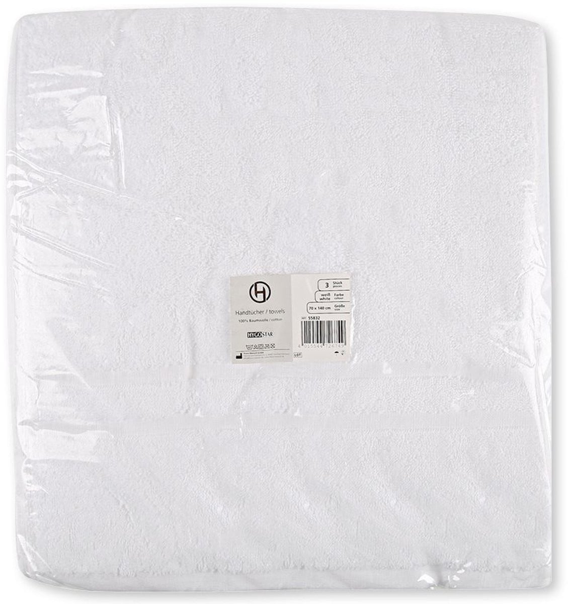 HYGOSTAR handdoek van katoen, wit, 70 x 140 cm