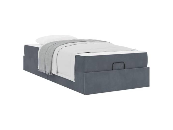 KTHLBRH Doppelbett Samt Grau mit Matratze 2 Stück Modernes Design, robuste Struktur, komplettes Schlafzimmer-Set