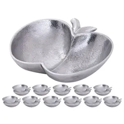 Amagohome Apfel Schale Dekoschale Masterbox 12-teilig Apple Aluminium : silber