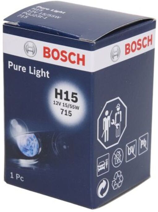 Glühlampe Halogen BOSCH H15 Pure Light 12V, 55/15W, 1 Stück