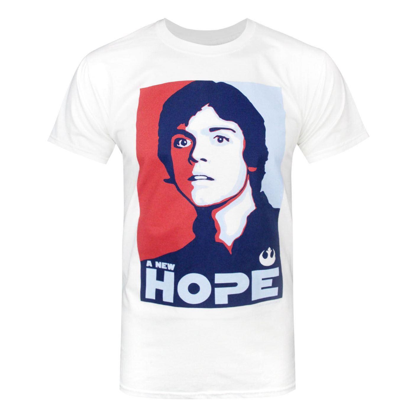 Star Wars Officieel heren Luke Skywalker A New Hope T-shirt (Wit)