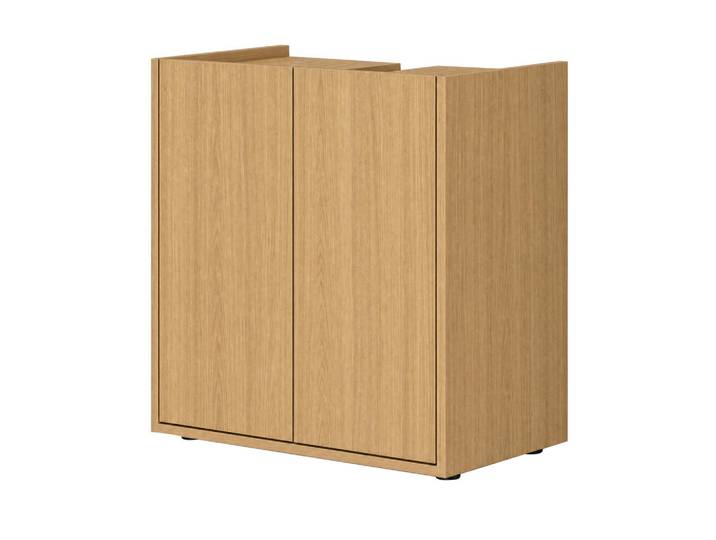 Mid.you Waschbeckenunterschrank Tito, Eichefarben, Kunststoff, 1 Fächer, 60x62x35 cm, stehend, Holzmöbel, Holzschränke, Waschbeckenunterschränke Holz