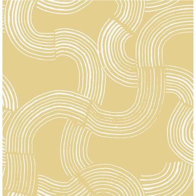 NuWallpaper Mustard Hokime Peel & Stick Vinyl Wallpaper - 216in x 20.5in x 0.025in