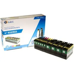 10 G&G Druckerpatronen kompatibel zu HP 932XL + 933XL