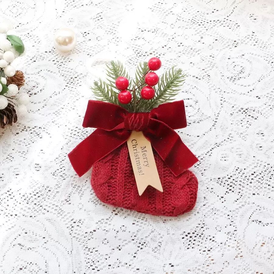 INF Ornement de cloche festive pour sapin de Noël - Décoration de vacances en tissu et PVC