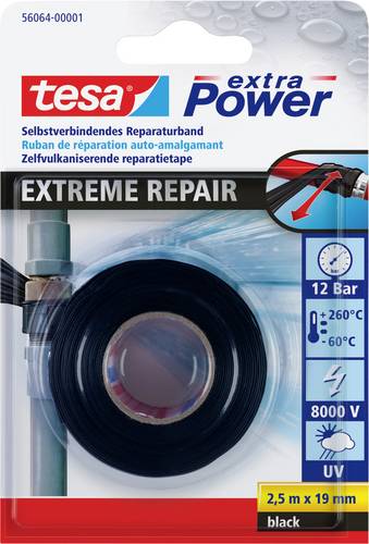 TESA EXTREME REPAIR 56064-00001-00 Reparaturband tesa extra Power Schwarz (L x B) 2.5m x 19mm 1St.
