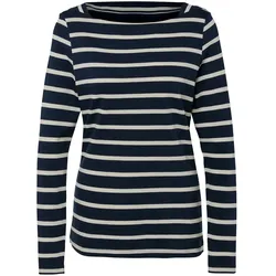 Tchibo - Gestreiftes Langarmshirt - Damen - Gr. L - dunkelblau
