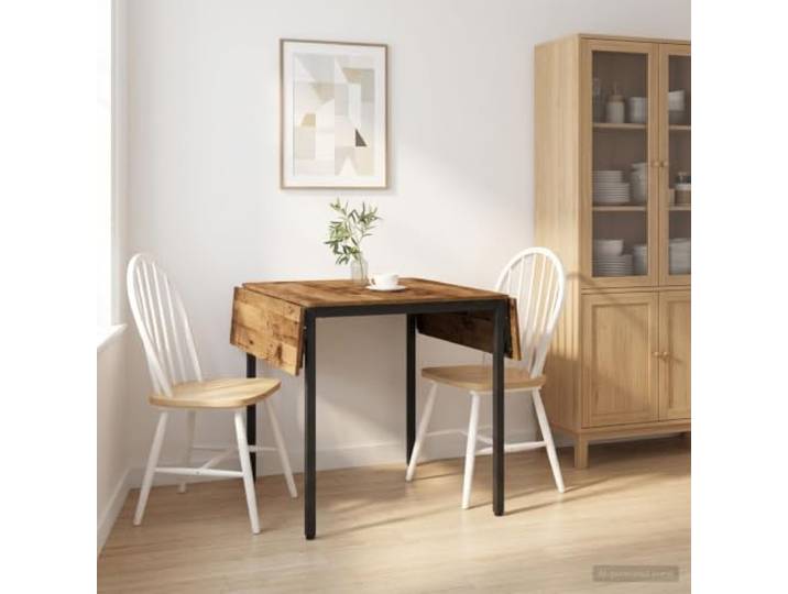 HBBMGYD Esstisch, ausziehbar, 120 x 81,5 x 75 cm, Holz Klapptisch, rechteckige Tischplatte, Stahlrahmen, verstellbare Beine, einfache Montage