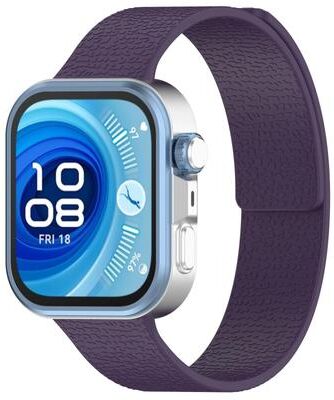Everyday Crate Huawei Watch Fit 4 Fit 4 Pro Fit 3 Magnetic Silicone Watch Band Lychee Texture Soft Replacement Strap dark Purple