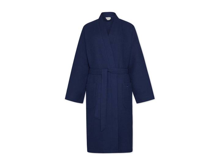 Moeve Bademantel Homewear, Blau, Uni, unisex, Oeko-Tex® Standard 100, Taschen, hochwertige Qualität, atmungsaktiv, Heimtextilien, Badtextilien, Bademäntel, Bademäntel Herren