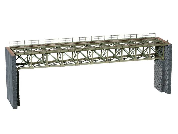 NOCH Modelleisenbahn-Brücke Stabile Laser-Cut Stahlbrücke mit Brückenköpfen fü