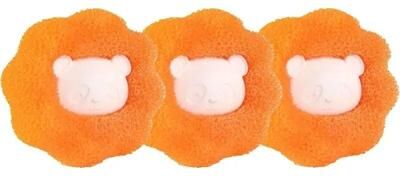 Uplifted Finds Pet Hair Remover Reusable Laundry Ball For Washing Machines orange 3 Pcs