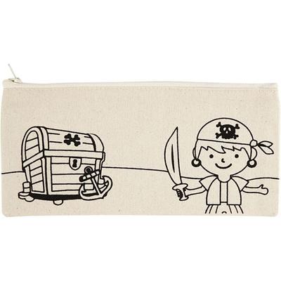 Creativ Company Mäppchen, Piraten, Größe 21x9 cm, 245 g, Hellnatur, 1 Stk