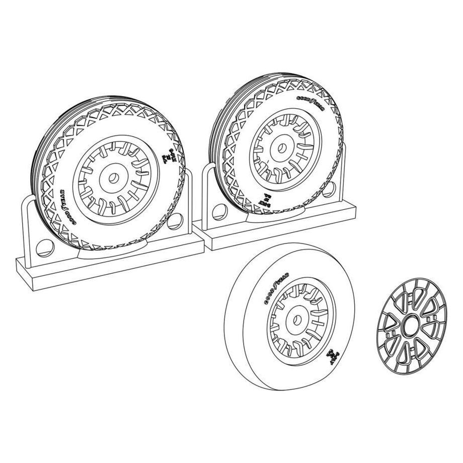 Brengun F4U Corsair Ribbed-Diamond Thread Wheels set (BRL48116)