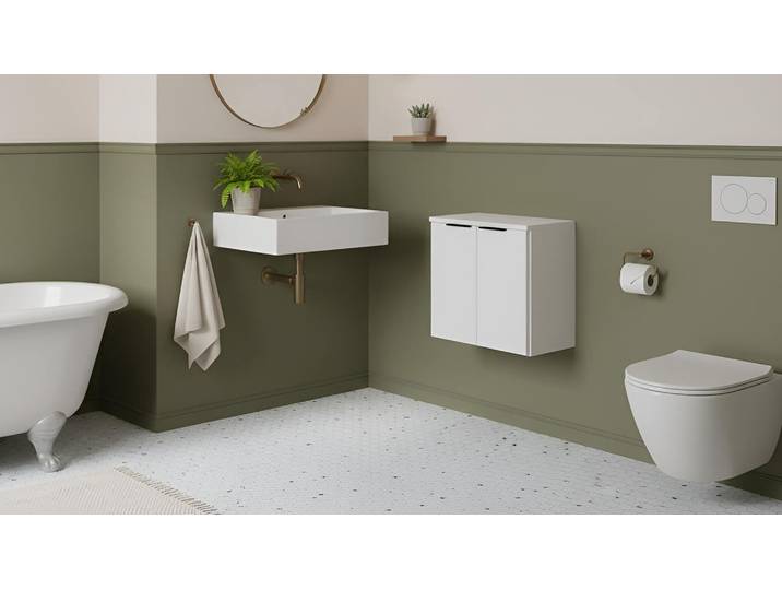 Badezimmer-Hängeschrank MDF Lackiert Telegrau RAL&nbsp;7047
