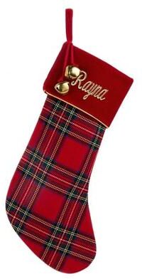 Raz Imports, Inc Jingle Bell Plaid Stocking Red , Red