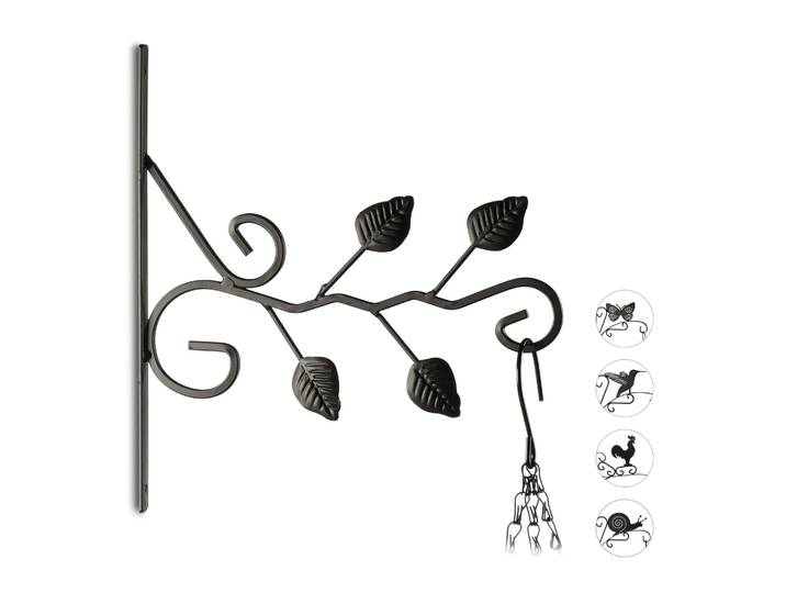 Blumenhaken mit verschiedenen Motiven Schwarz